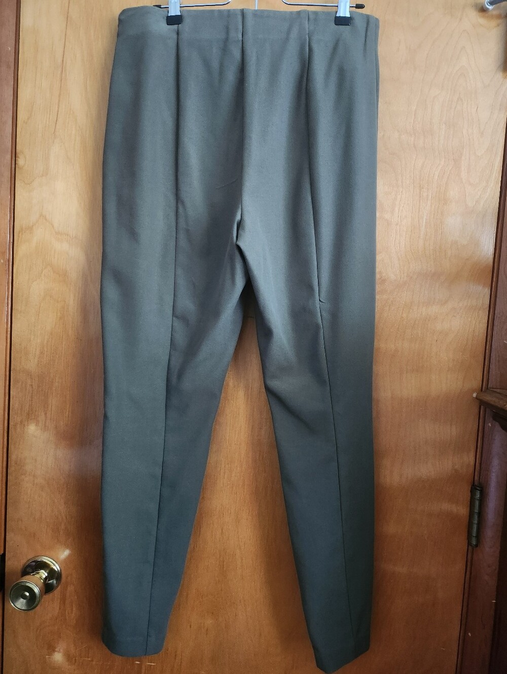 Talbots Portland Pants Slim Leg Cotton Blend Olive Green Size 12 - Picture 4 of 14